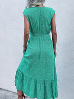 Midi Jurk met V-hals en Bloemenprint - Midi Dresses - Jurkjes.co