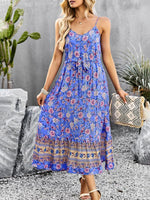 Midi Jurk met V-hals en Bloemenprint - Midi Dresses - Jurkjes.co