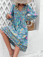 Midi Jurk met V-hals en Bloemenprint - Midi Dresses - Jurkjes.co