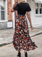 Midi Jurk met V-hals en Bloemenprint - Midi Dresses - Jurkjes.co