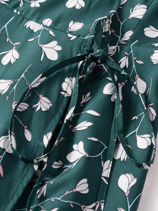 Midi Jurk met V-hals en Bloemenprint - Midi Dresses - Jurkjes.co