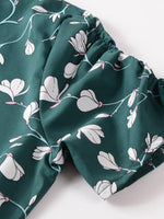 Midi Jurk met V-hals en Bloemenprint - Midi Dresses - Jurkjes.co