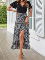 Midi Jurk met V-hals en Bloemenprint - Midi Dresses - Jurkjes.co