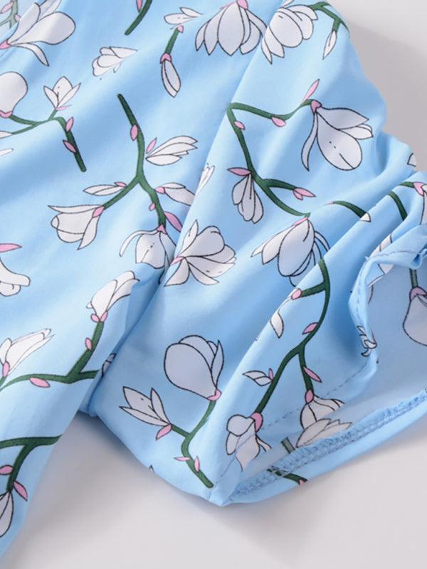 Midi Jurk met V-hals en Bloemenprint - Midi Dresses - Jurkjes.co