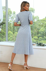 Midi Jurk met V-hals en Bloemenprint - Midi Dresses - Jurkjes.co