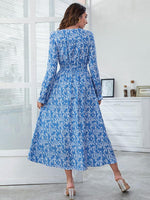 Midi Jurk met V-hals en Bloemenprint - Midi Dresses - Jurkjes.co