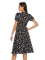 Midi Jurk met V-hals en Bloemenprint - Midi Dresses - Jurkjes.co