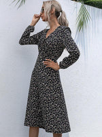 Midi Jurk met V-hals en Bloemenprint - Midi Dresses - Jurkjes.co