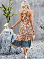 Midi Jurk met V-hals en Bloemenprint - Midi Dresses - Jurkjes.co