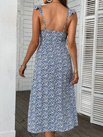 Midi Jurk met V-hals en Bloemenprint - Midi Dresses - Jurkjes.co