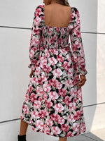 Midi Jurk met V-hals en Bloemenprint - Midi Dresses - Jurkjes.co