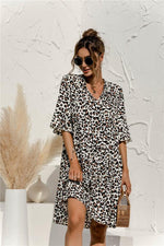 Midi Jurk met V-hals en Bloemenprint - Midi Dresses - Jurkjes.co
