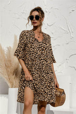 Midi Jurk met V-hals en Bloemenprint - Midi Dresses - Jurkjes.co