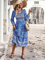 Midi Jurk met V-hals en Bloemenprint - Midi Dresses - Jurkjes.co