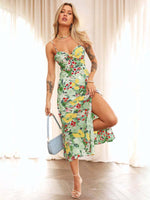 Midi Jurk met V-hals en Bloemenprint - Midi Dresses - Jurkjes.co