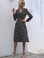 Midi Jurk met V-hals en Bloemenprint - Midi Dresses - Jurkjes.co