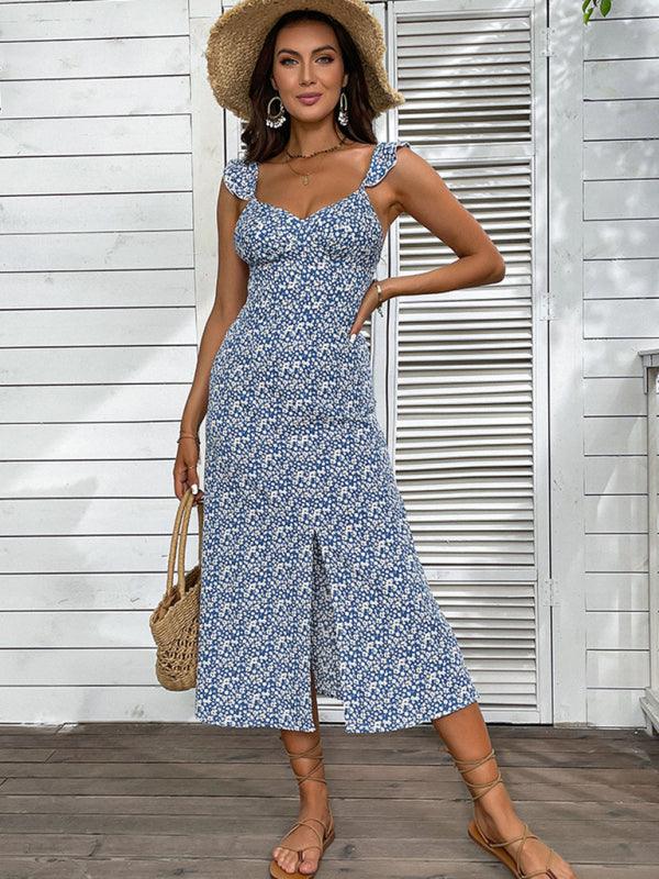 Midi Jurk met V-hals en Bloemenprint - Midi Dresses - Jurkjes.co