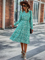 Midi Jurk met V-hals en Bloemenprint - Midi Dresses - Jurkjes.co