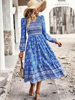 Midi Jurk met V-hals en Bloemenprint - Midi Dresses - Jurkjes.co