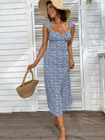 Midi Jurk met V-hals en Bloemenprint - Midi Dresses - Jurkjes.co