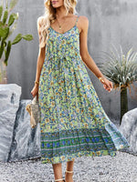 Midi Jurk met V-hals en Bloemenprint - Midi Dresses - Jurkjes.co