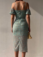 Midi Jurk met V-hals en Bloemenprint - Midi Dresses - Jurkjes.co