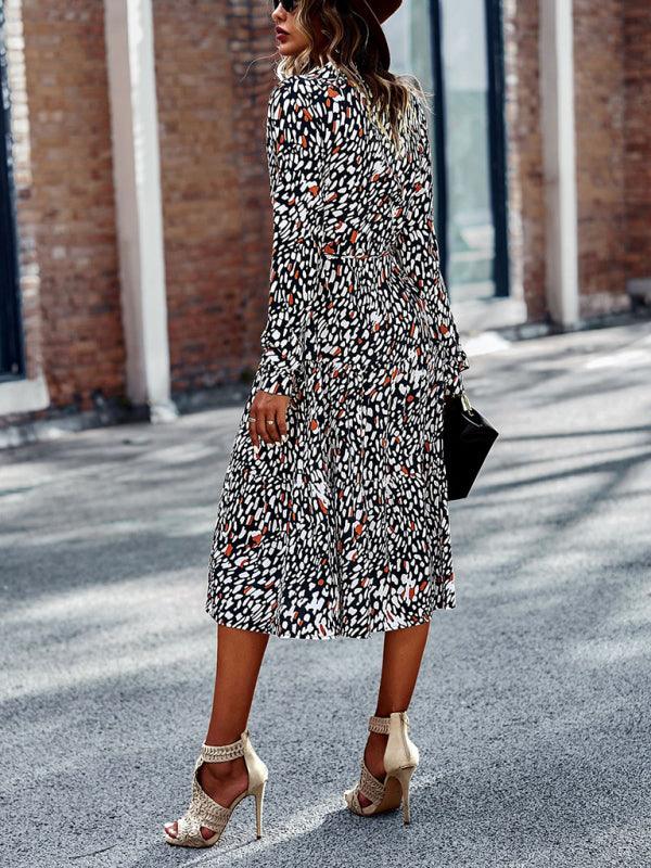 Midi Jurk met V-hals en Bloemenprint - Midi Dresses - Jurkjes.co