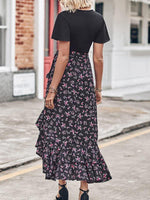 Midi Jurk met V-hals en Bloemenprint - Midi Dresses - Jurkjes.co