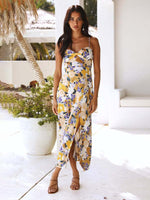 Midi Jurk met V-hals en Bloemenprint - Midi Dresses - Jurkjes.co