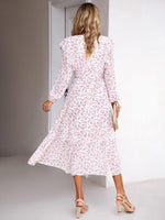 Midi Jurk met V-hals en Bloemenprint - Midi Dresses - Jurkjes.co