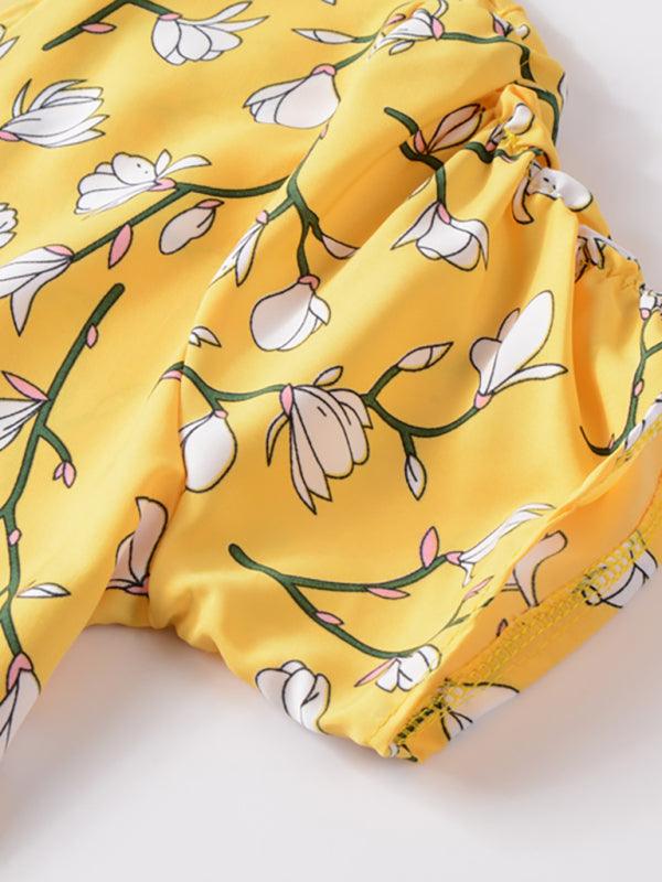 Midi Jurk met V-hals en Bloemenprint - Midi Dresses - Jurkjes.co