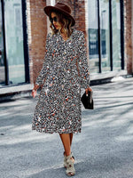 Midi Jurk met V-hals en Bloemenprint - Midi Dresses - Jurkjes.co