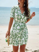 Midi Jurk met V-hals en Bloemenprint - Mini Dresses - Jurkjes.co