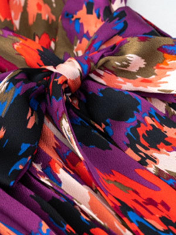 Midi Jurk met V-hals en Bloemenprint - Mini Dresses - Jurkjes.co