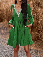 Midi Jurk met V-hals en Bloemenprint - Mini Dresses - Jurkjes.co