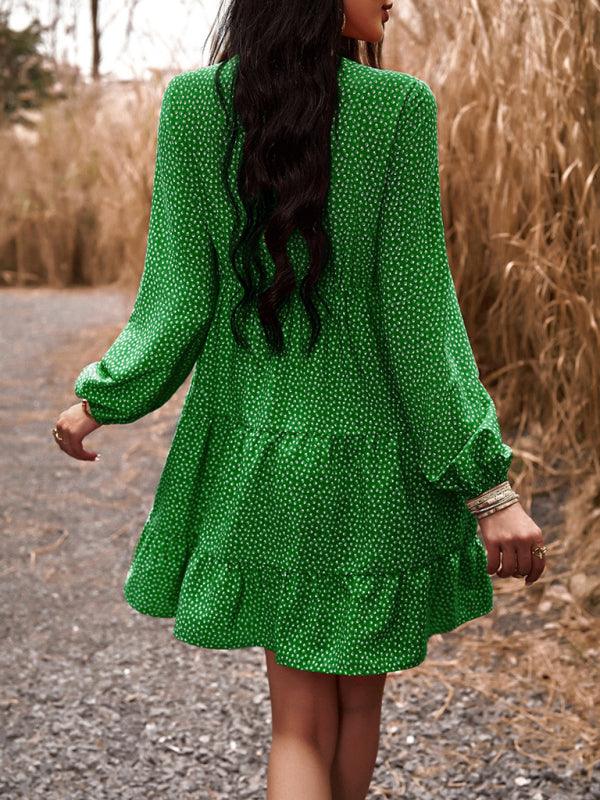 Midi Jurk met V-hals en Bloemenprint - Mini Dresses - Jurkjes.co