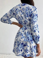 Midi Jurk met V-hals en Bloemenprint - Mini Dresses - Jurkjes.co