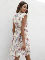 Midi Jurk met V-hals en Bloemenprint - Mini Dresses - Jurkjes.co