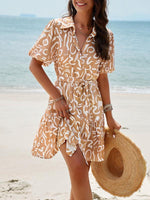 Midi Jurk met V-hals en Bloemenprint - Mini Dresses - Jurkjes.co