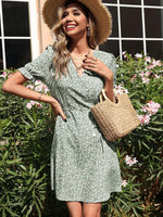 Midi Jurk met V-hals en Bloemenprint - Mini Dresses - Jurkjes.co