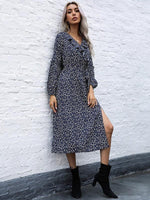 Midi Jurk met V-hals en Bloemenprint - Mini Dresses - Jurkjes.co