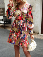 Midi Jurk met V-hals en Bloemenprint - Mini Dresses - Jurkjes.co