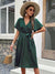 Midi Jurk met V-hals en Ceintuur - Midi Dresses - Jurkjes.co