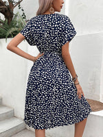 Midi Jurk met V-hals en Dierenprint - Group3 - Jurkjes.co