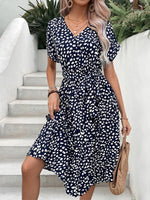 Midi Jurk met V-hals en Dierenprint - Group3 - Jurkjes.co