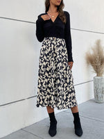 Midi Jurk met V-hals en Dierenprint - Group5 - Jurkjes.co