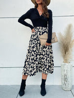 Midi Jurk met V-hals en Dierenprint - Group5 - Jurkjes.co