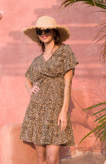 Midi Jurk met V-hals en Dierenprint - Maxi Dresses - Jurkjes.co