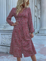 Midi Jurk met V-hals en Dierenprint - Midi Dresses - Jurkjes.co