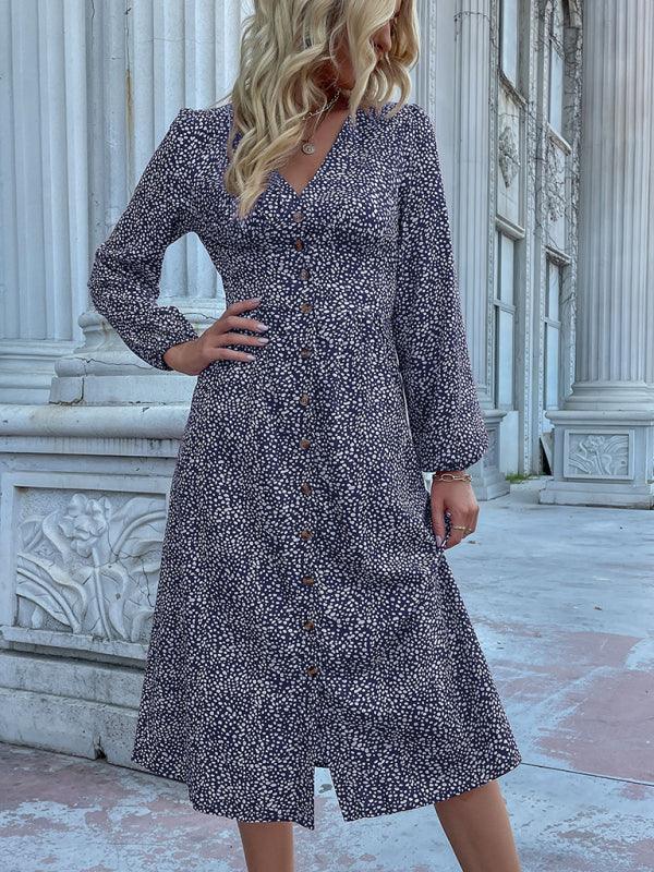 Midi Jurk met V-hals en Dierenprint - Midi Dresses - Jurkjes.co